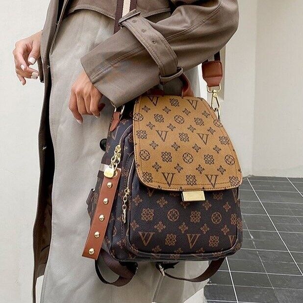 Shoulder Bag for Women's New PVC Leather Casual Backpack 24Hr Smart